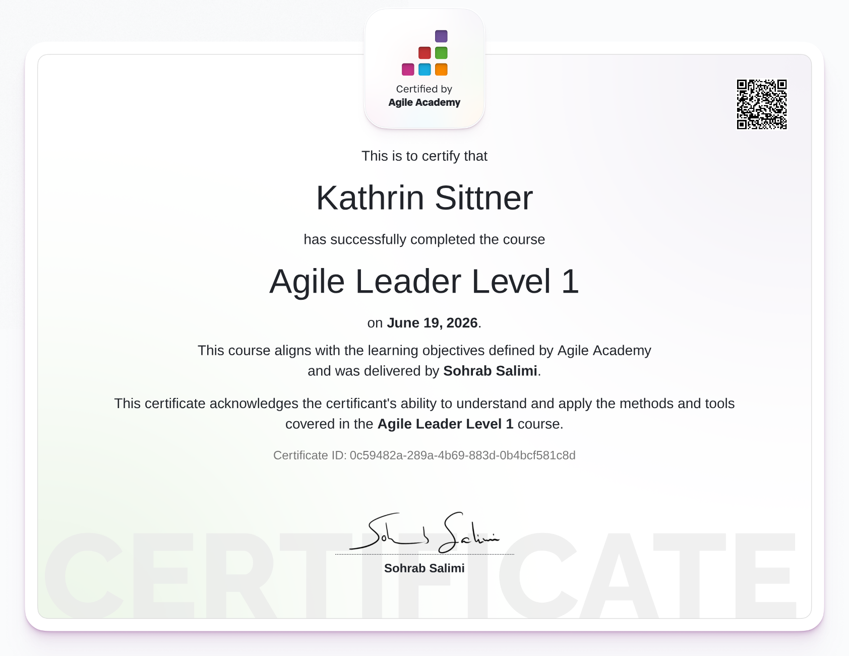 Certificate preview